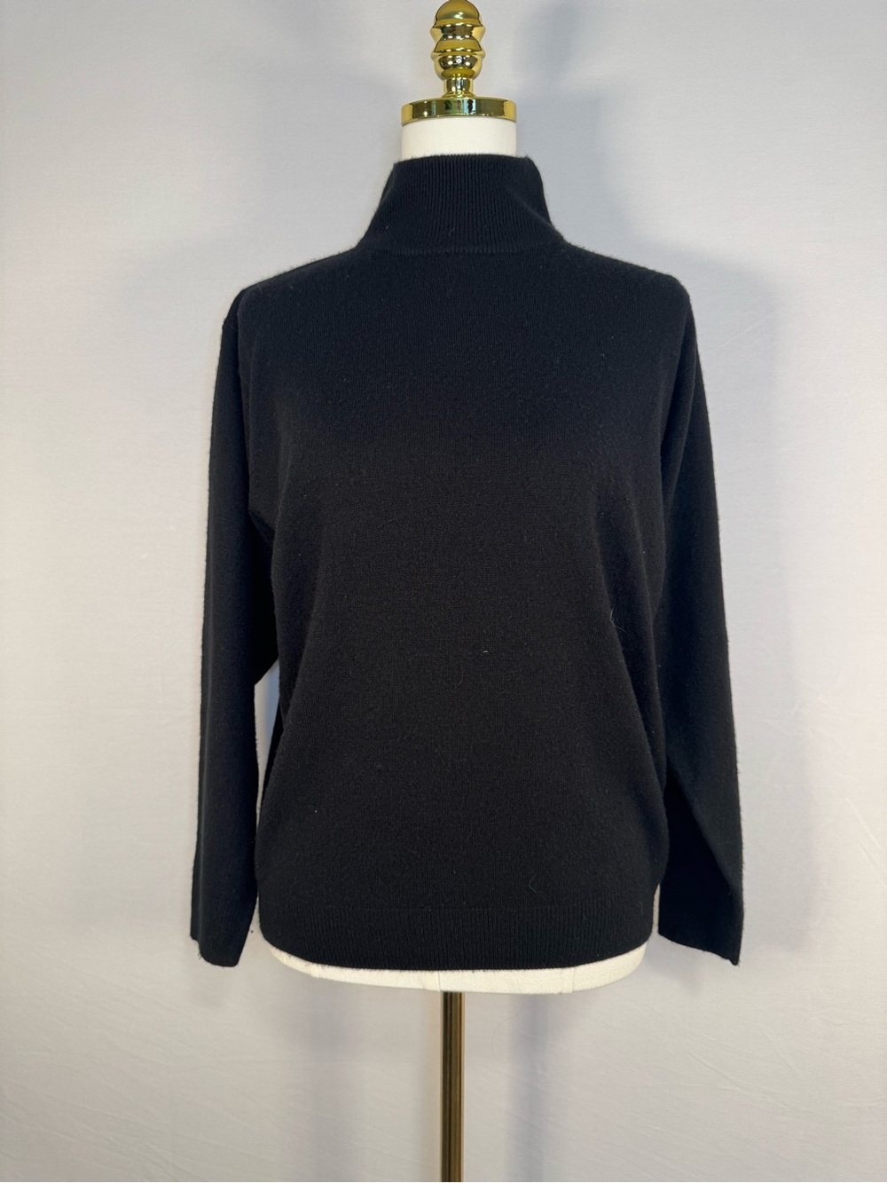 Vintage Black Soft Mock Turtleneck Sweater